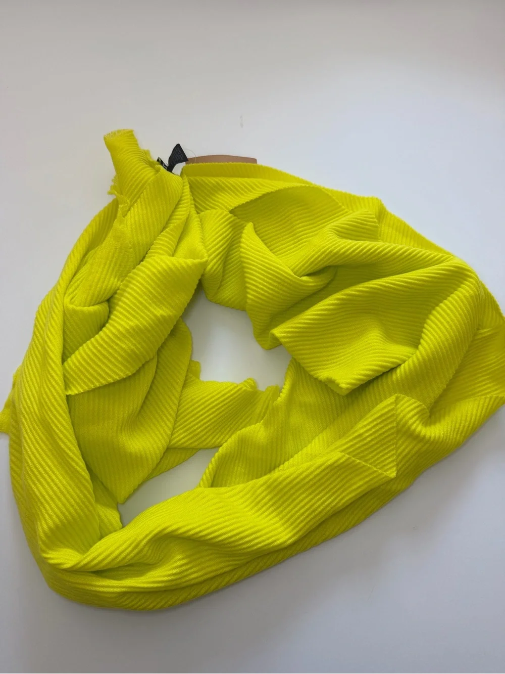 Steve Madden Bright Yellow Ribbed Scarf